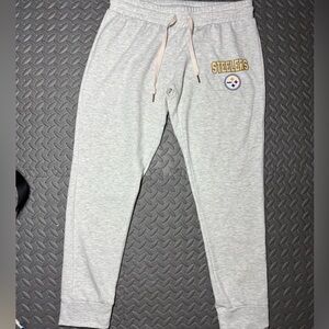 NFL Team Apparel Light Gray Steelers Women Sweatpants Size Large